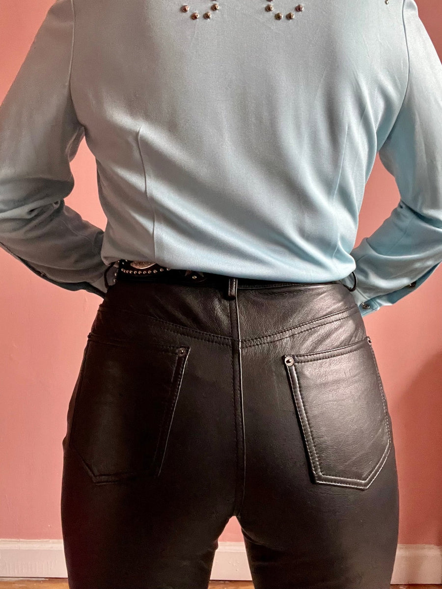 90s Black Leather Pants