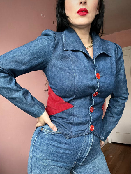 70s Denim Button Front jacket