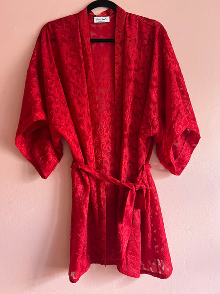 80s Lucie Ann Red Nightie SET