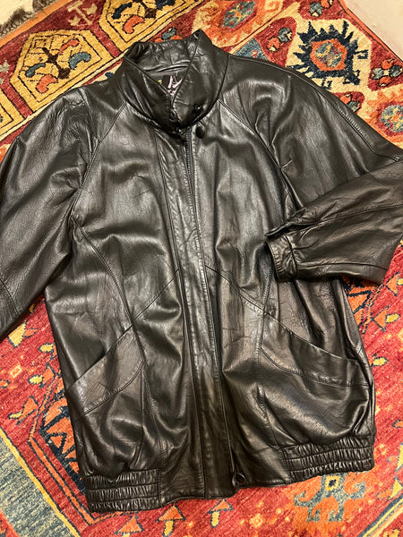 80s Leather Bomber