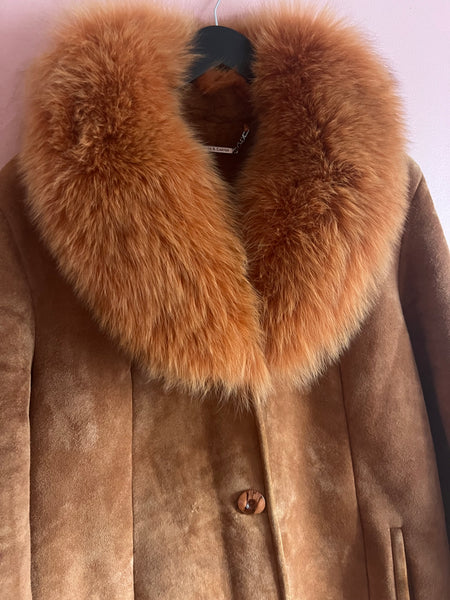 Deadstock y2k Suede + Shearling Coat