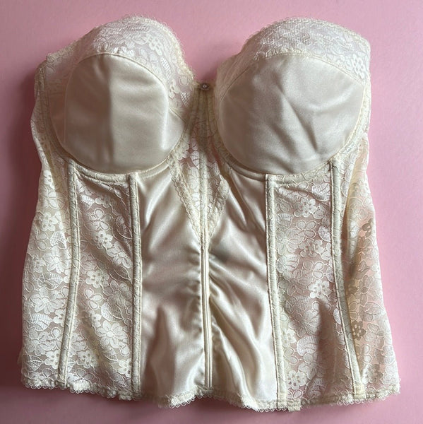 80s Cream Lace BUSTIER - The Nightshift