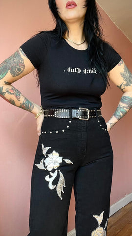 80s High Waisted Studded Jeans - The Nightshift