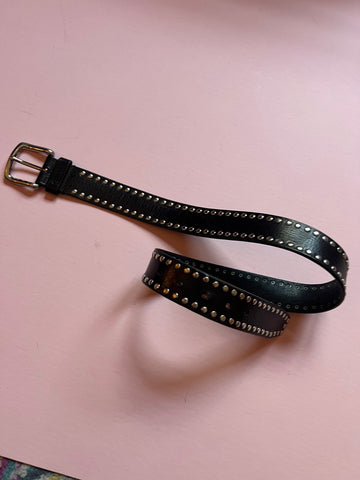 90s Guess Black leather studded belt - The Nightshift