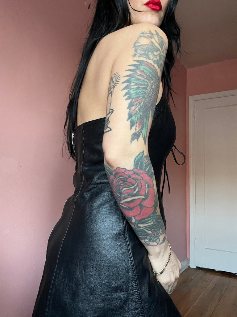 90s Leather Lace Up Dress The Nightshift 90s Leather Lace Up Dress The Nightshift