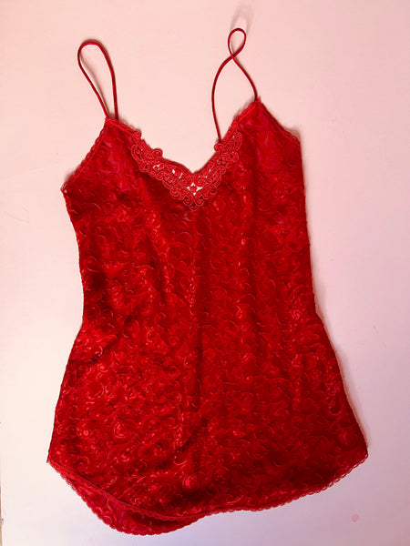 80s Lucie Ann Red Nightie SET