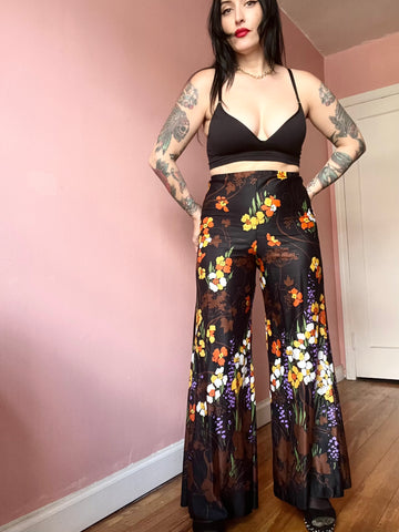 70s Wide Leg Floral Pants