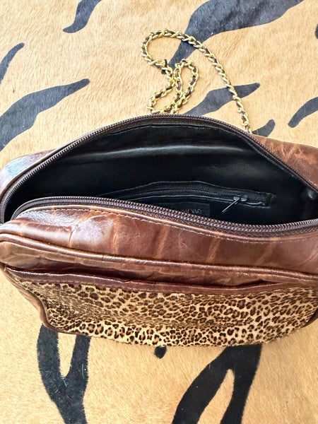 80s Croc leather printed hide purse