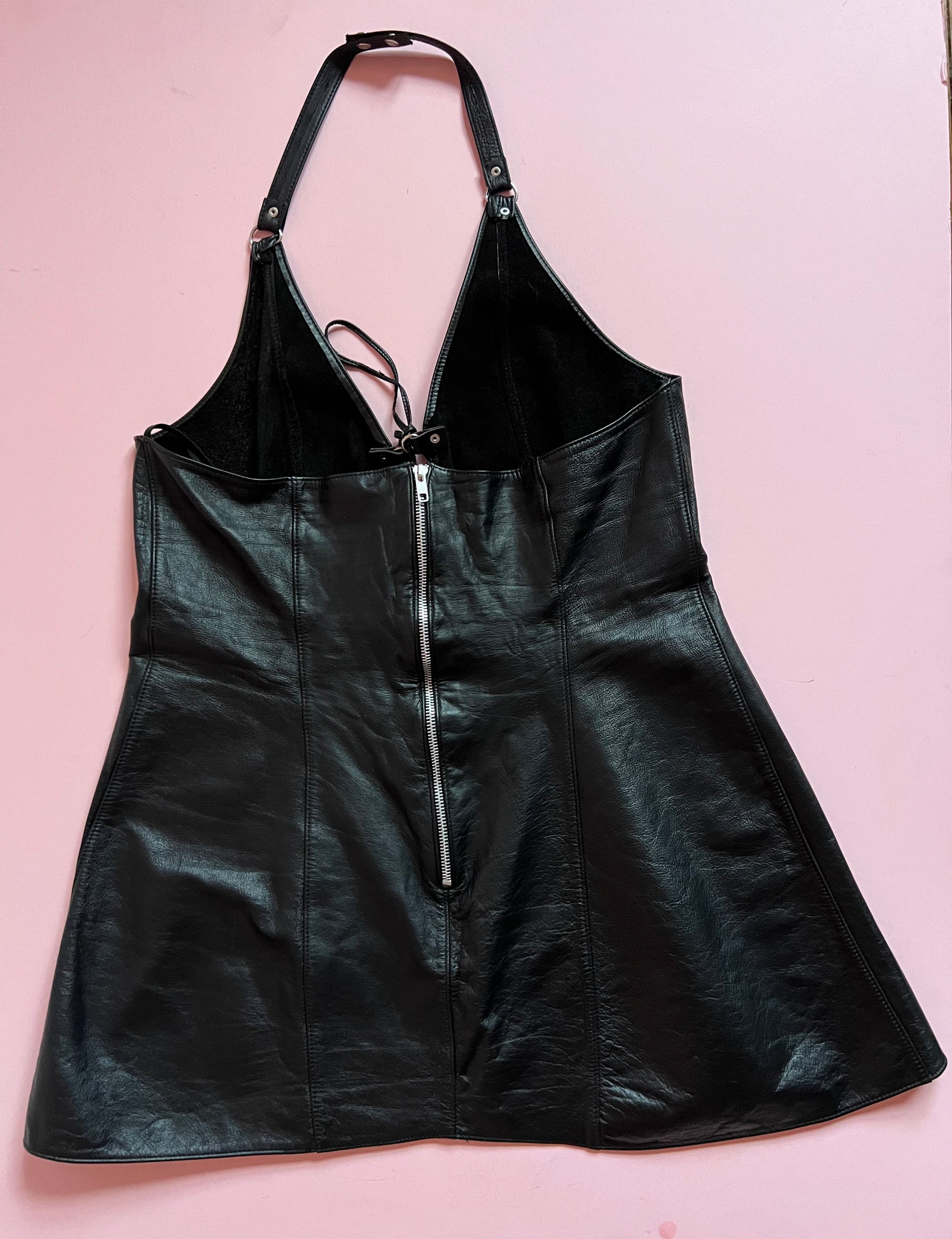 90s Leather Lace Up Dress – The Nightshift