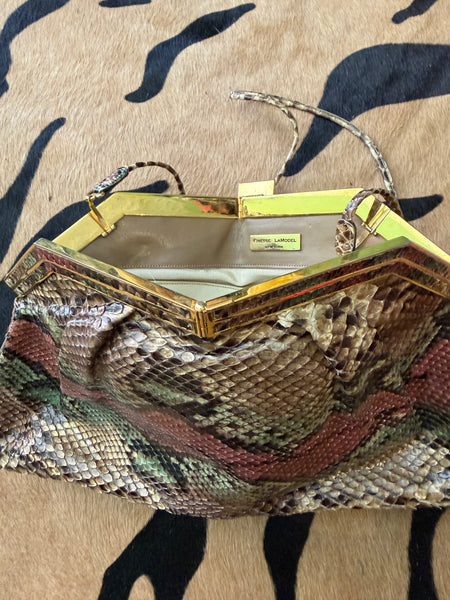 70s Snakeskin purse clutch