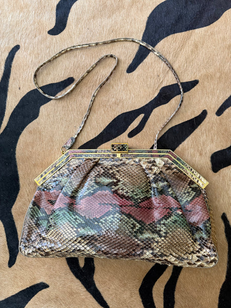 70s Snakeskin purse clutch