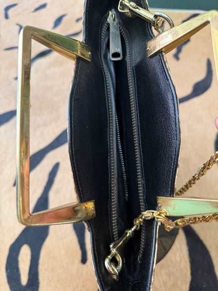 70s snakeskin paneled bag