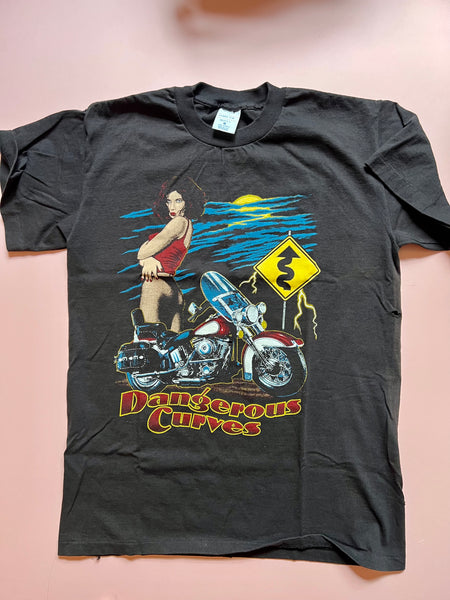 80s Biker Shirt Dangerous curves