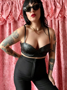 Studded Leather Bra