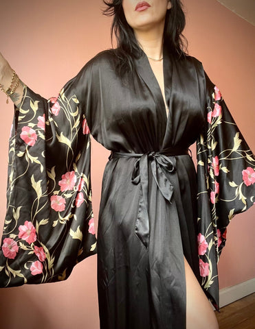 SILK floral Kimono Robe - The Nightshift