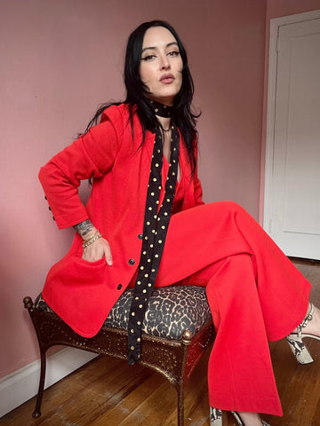 Vintage 3 Piece tomato red Suit - The Nightshift