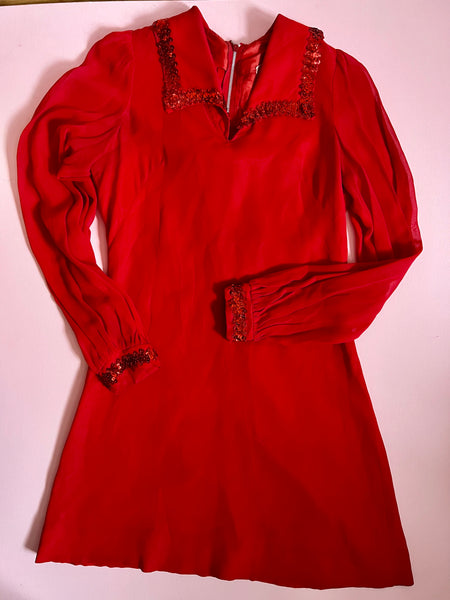 60s red mini dress