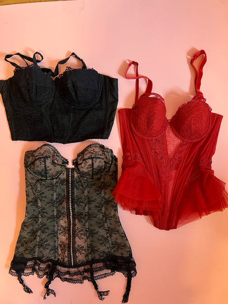 60s Era Black Lace bustier