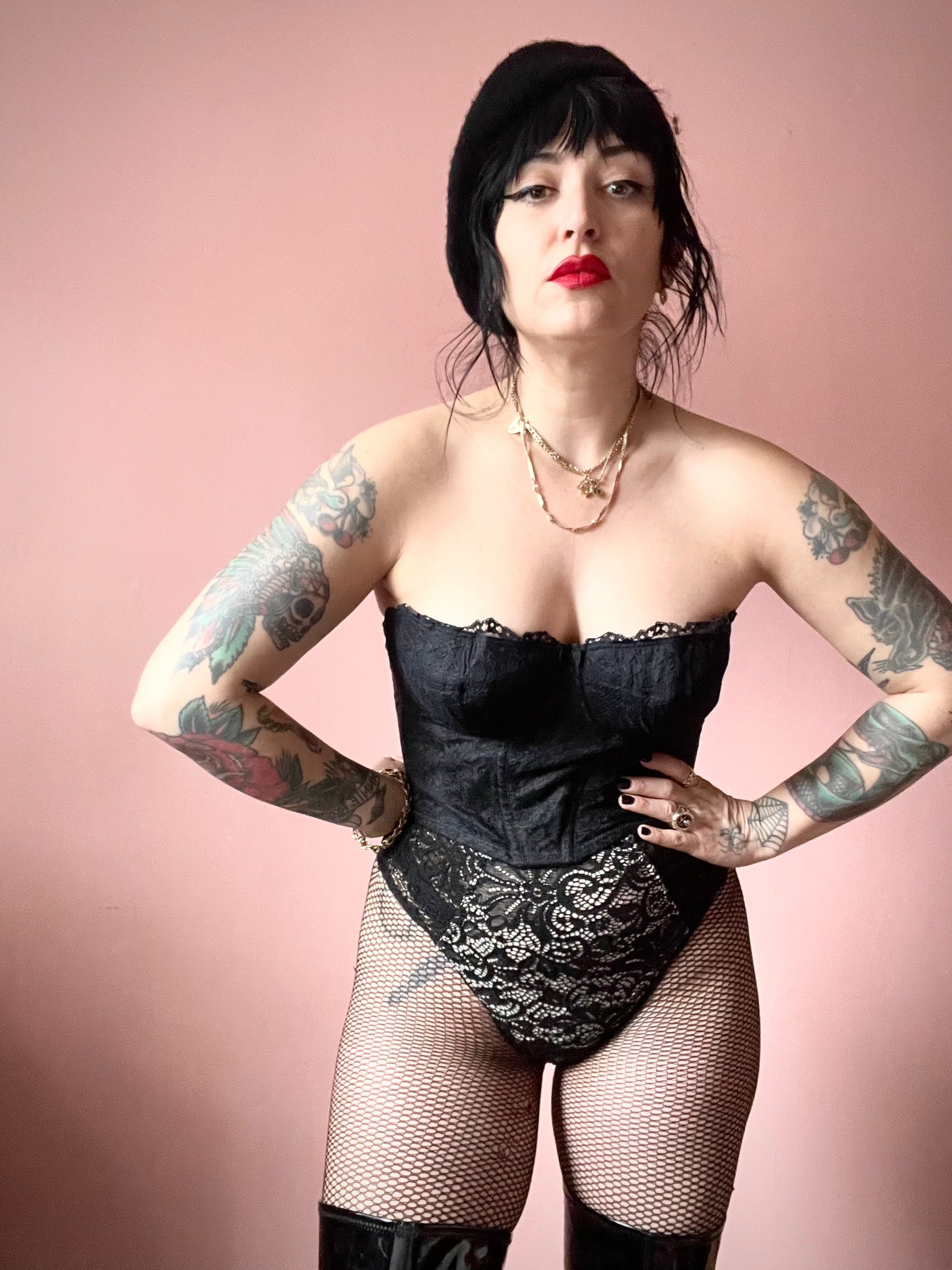 60s Era Black Lace bustier