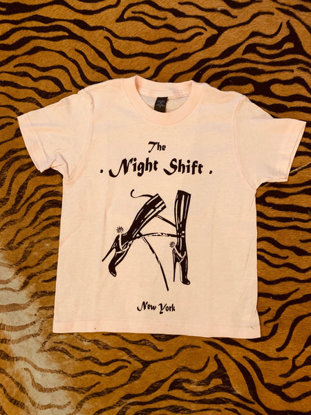 Pale Pink Cropped Nightshift Tee Shirt - The Nightshift